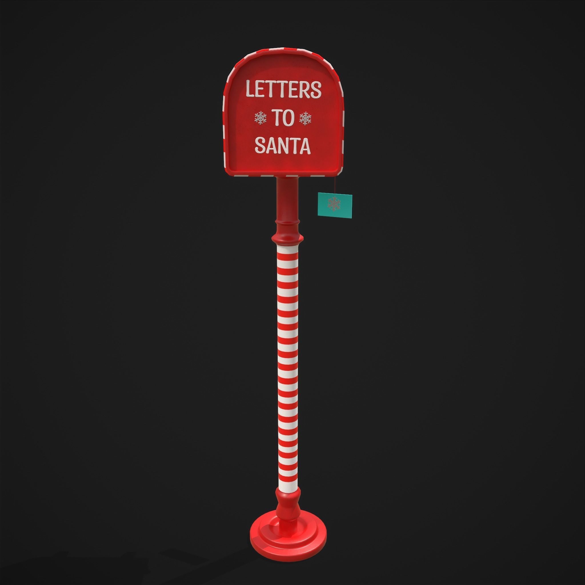 Festive Holiday Mail Box Low-poly 3D model_5