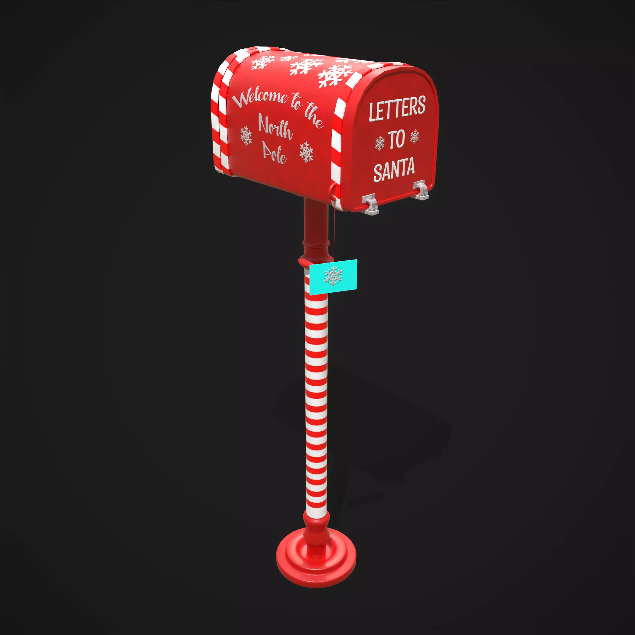 Festive Holiday Mail Box Low-poly 3D model_0