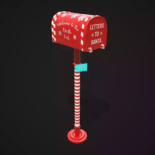 Festive Holiday Mail Box Low-poly 3D model