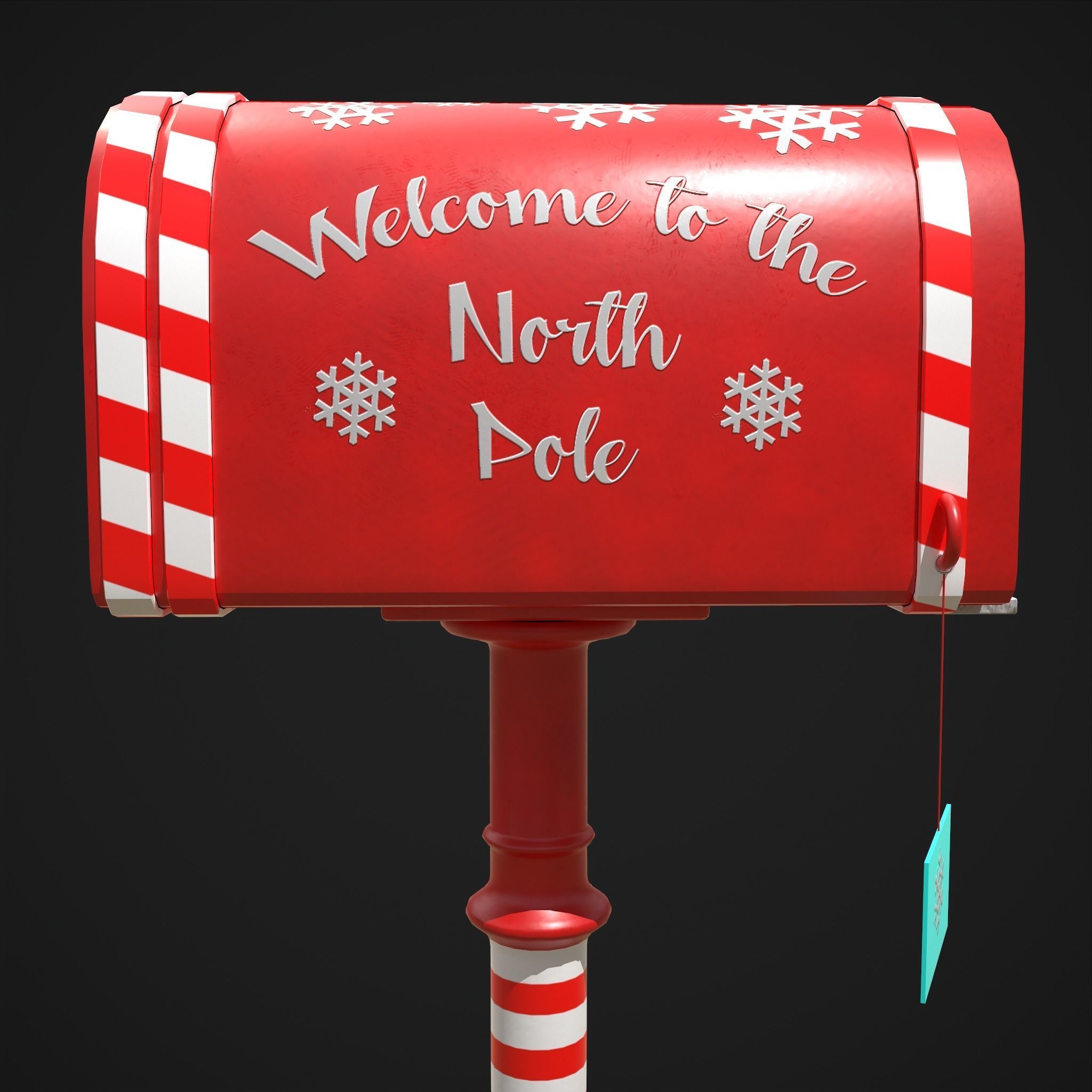 Festive Holiday Mail Box Low-poly 3D model_17