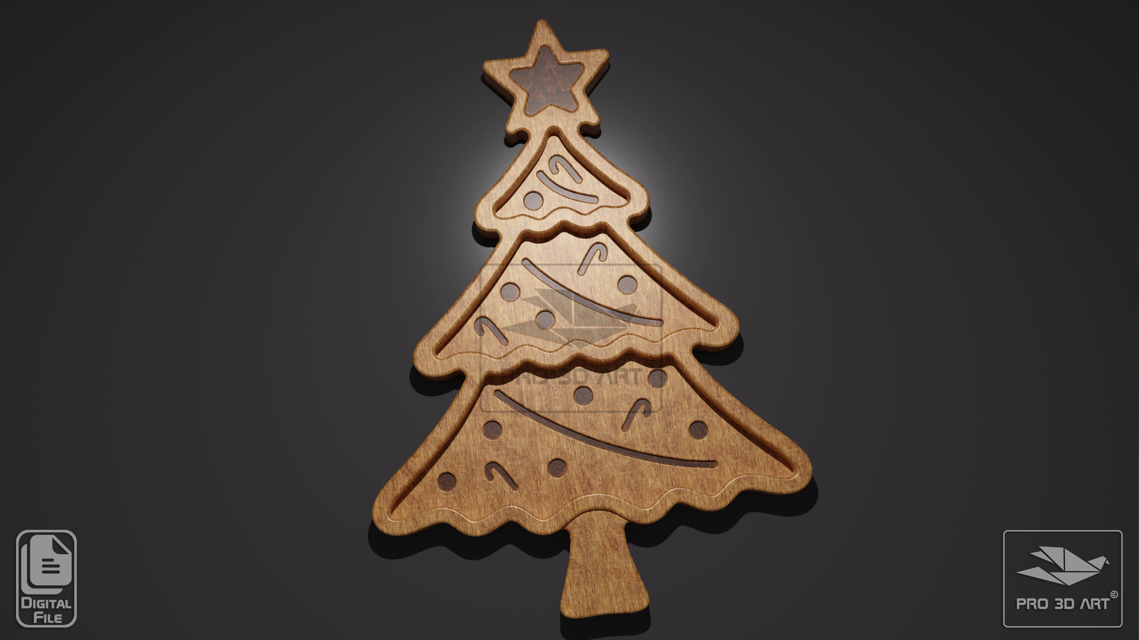 Christmas Trays Pack - CNC Files for Wood 3D model_1