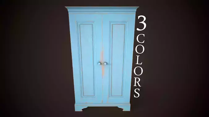 Old painted wardrobe