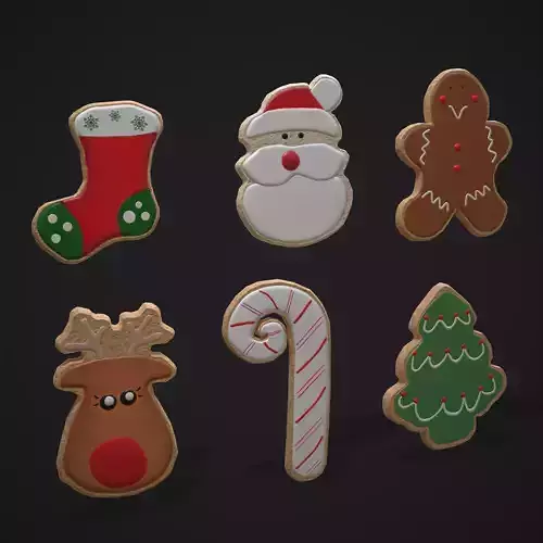 Christmas Cookies Low-poly 3D model