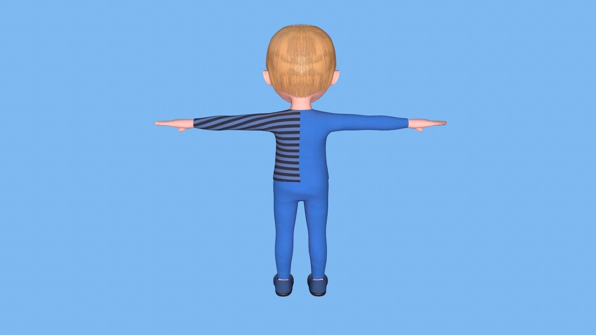 Little boy Low-poly 3D model_2