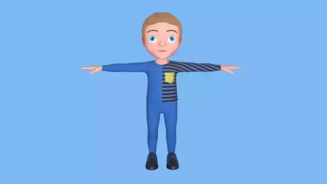 Little boy Low-poly 3D model