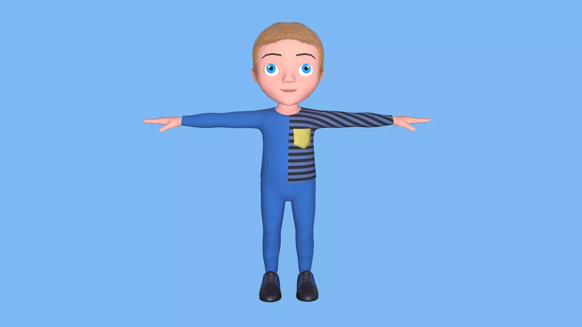 Little boy Low-poly 3D model_0