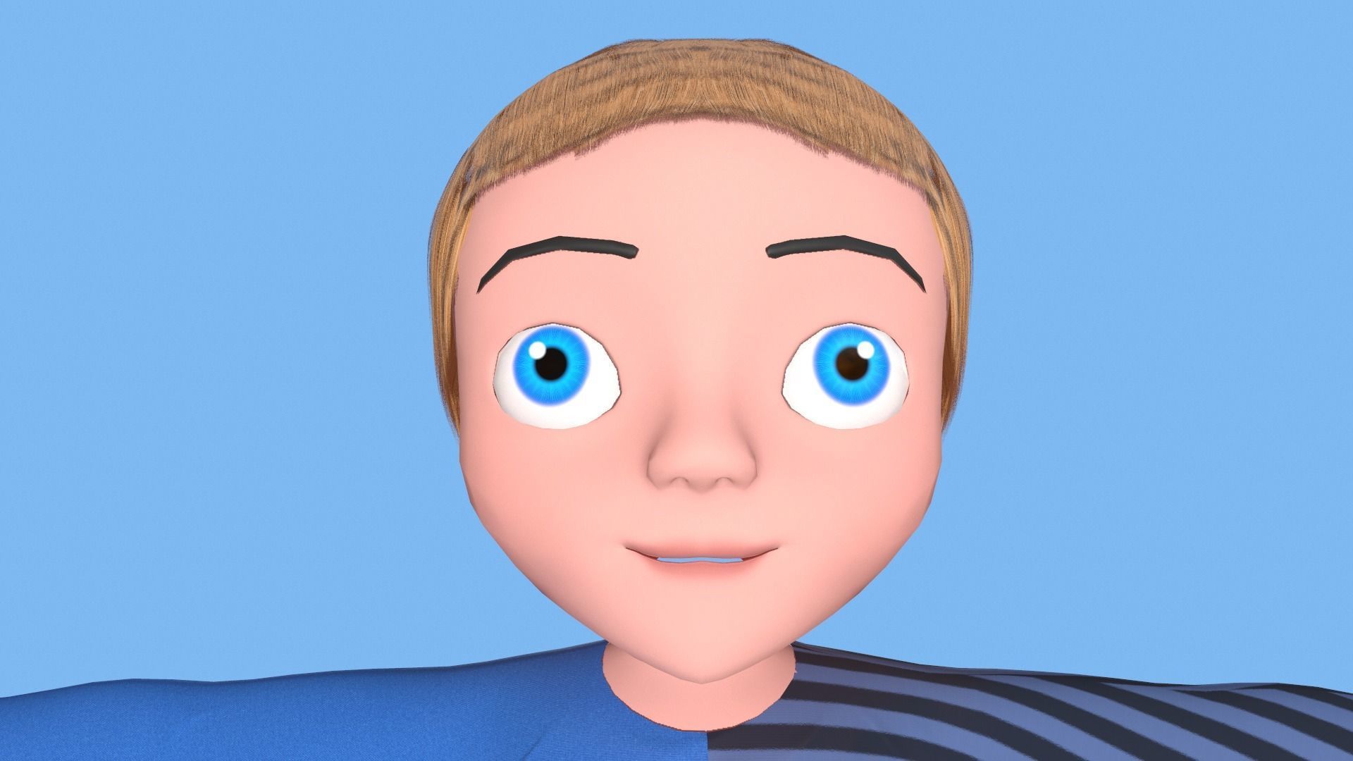 Little boy Low-poly 3D model_4