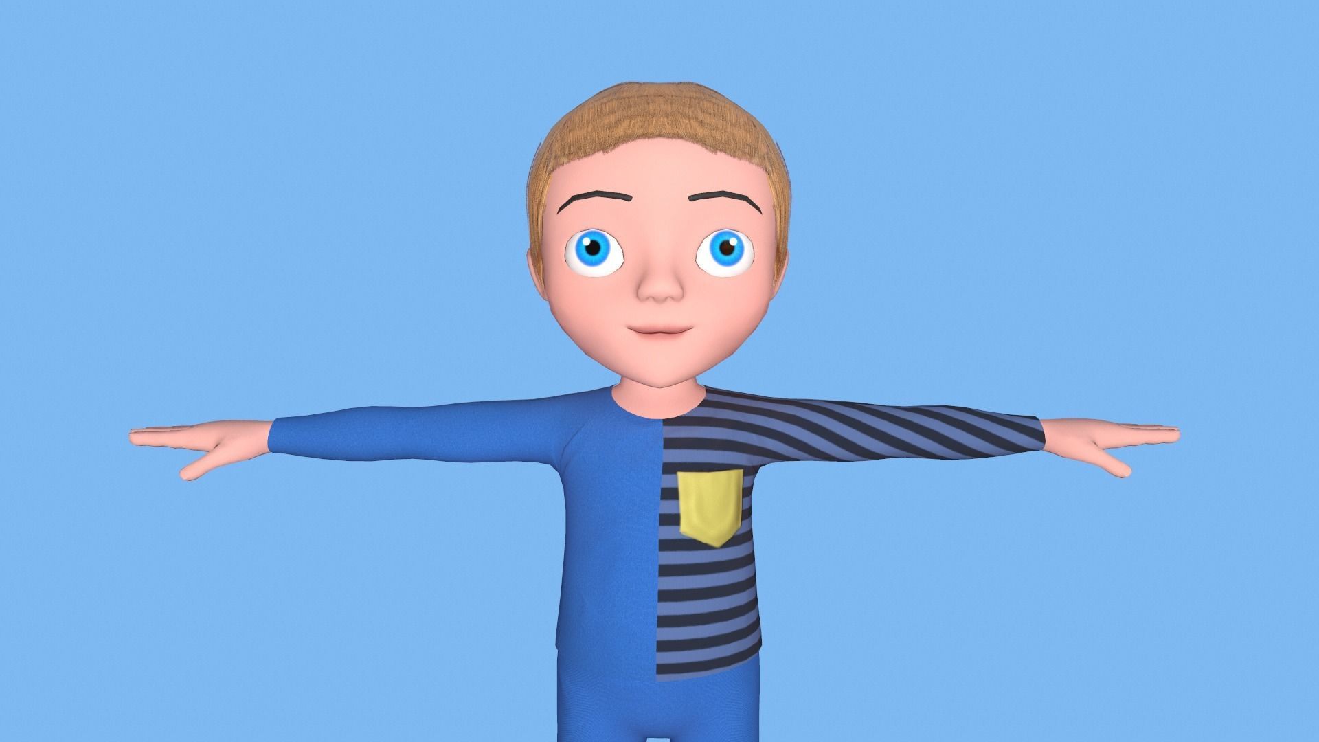 Little boy Low-poly 3D model_3