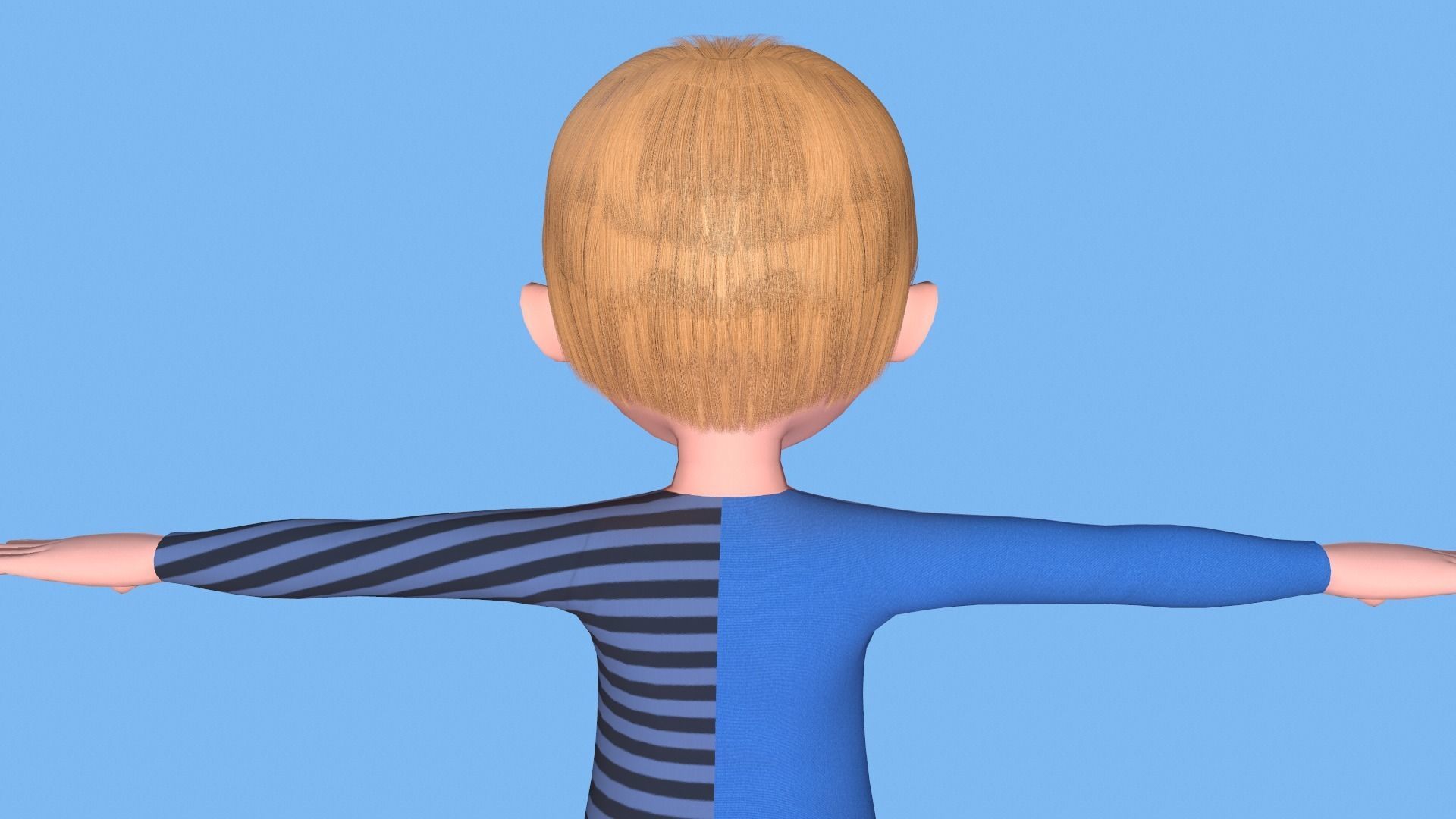 Little boy Low-poly 3D model_5