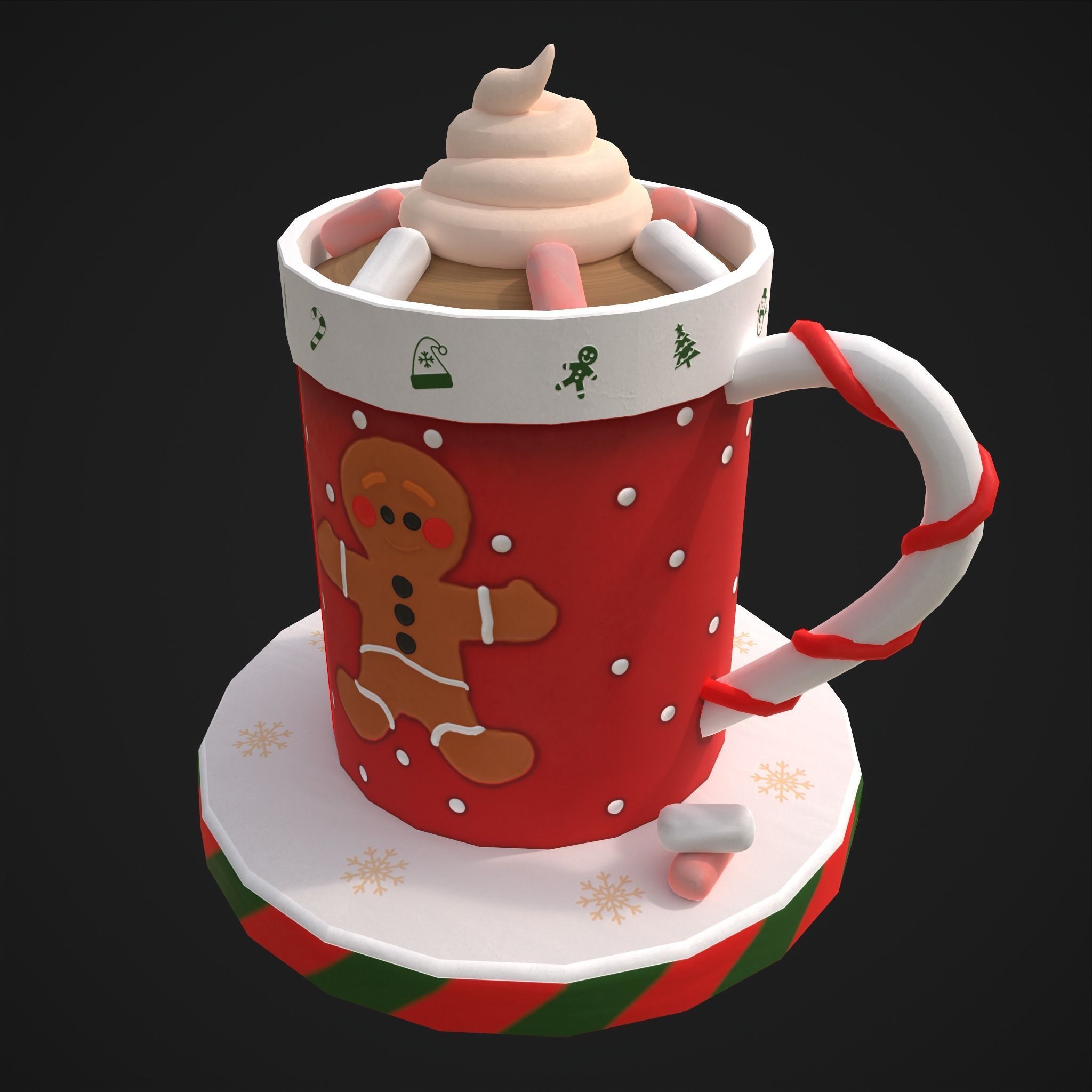 Ginger Bread Hot Chocolate Low-poly 3D model_19