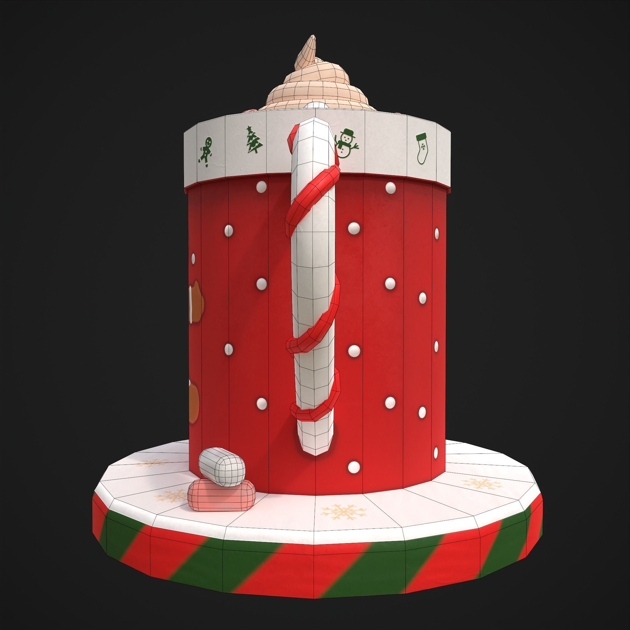 Ginger Bread Hot Chocolate Low-poly 3D model_2
