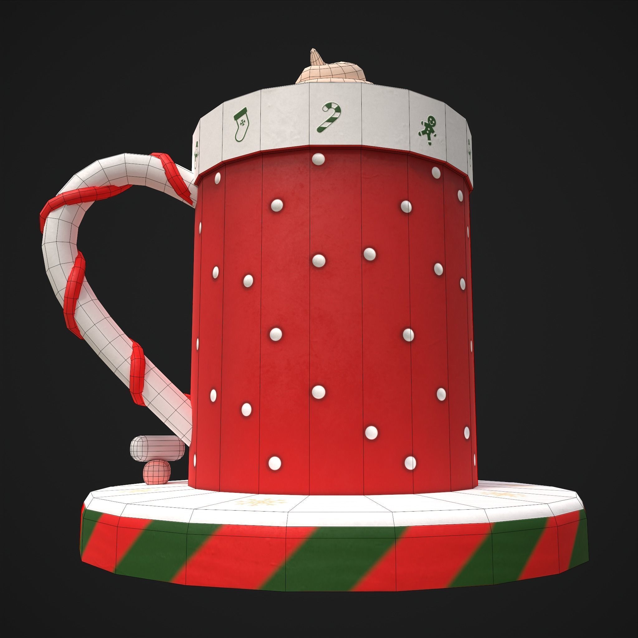 Ginger Bread Hot Chocolate Low-poly 3D model_16