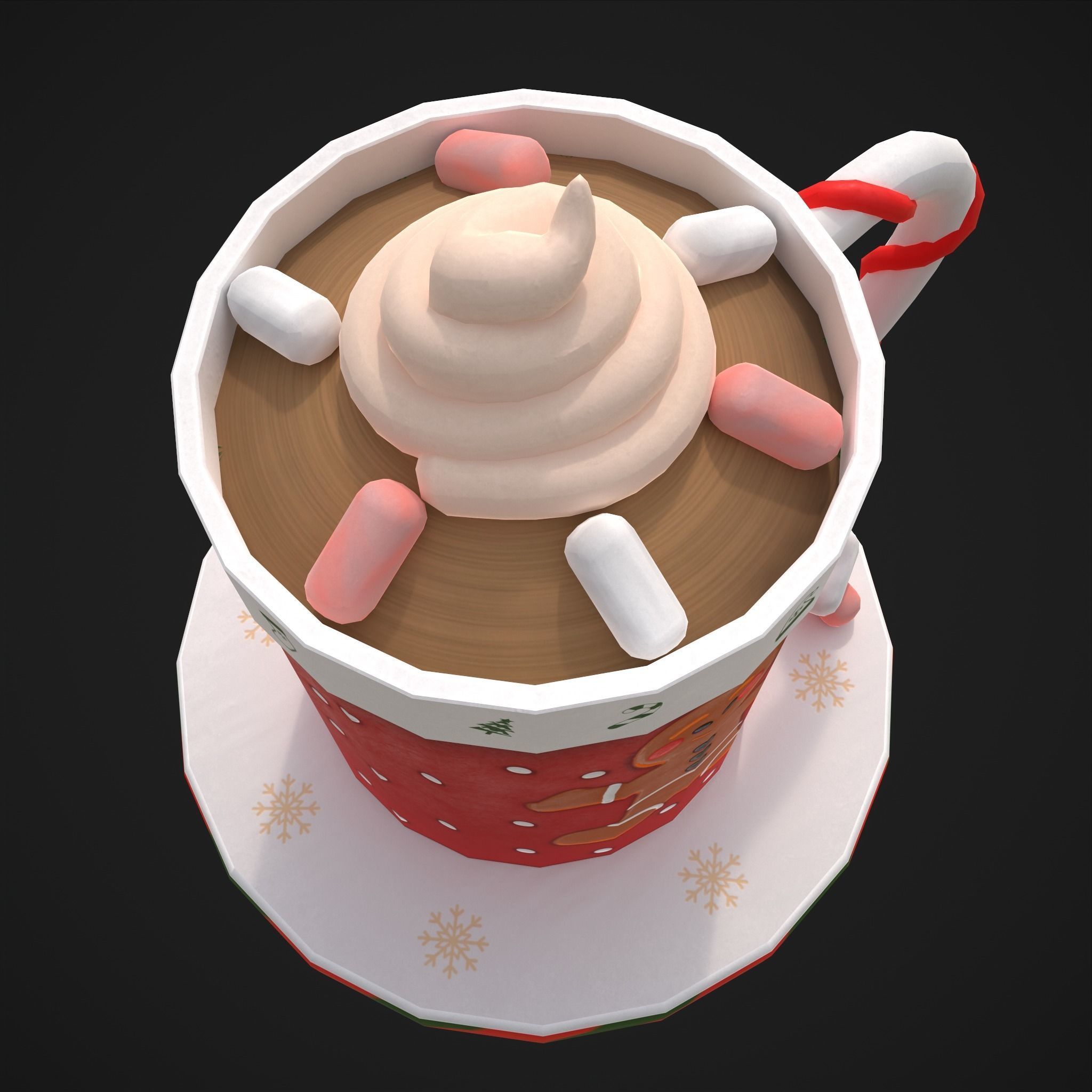 Ginger Bread Hot Chocolate Low-poly 3D model_8