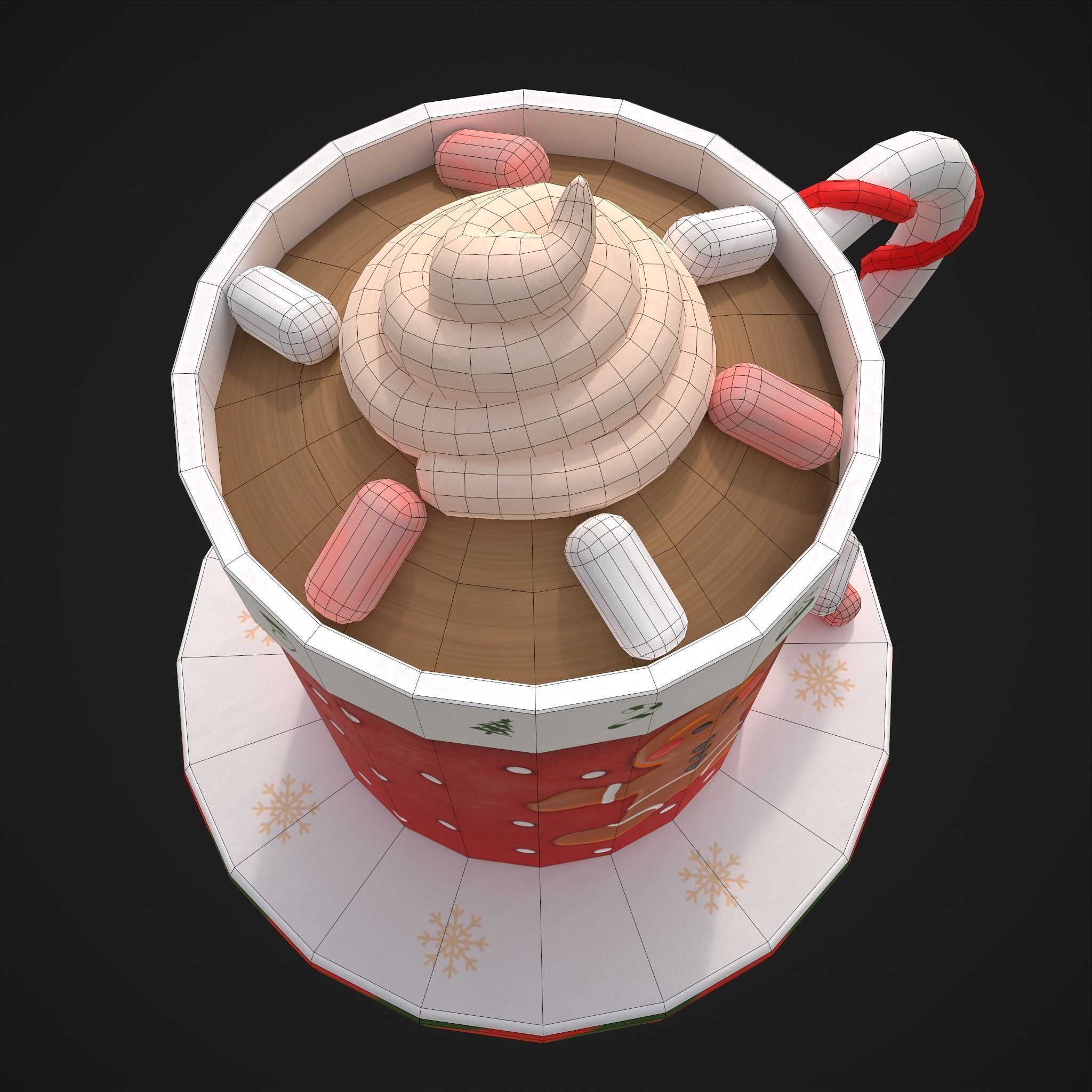 Ginger Bread Hot Chocolate Low-poly 3D model_9