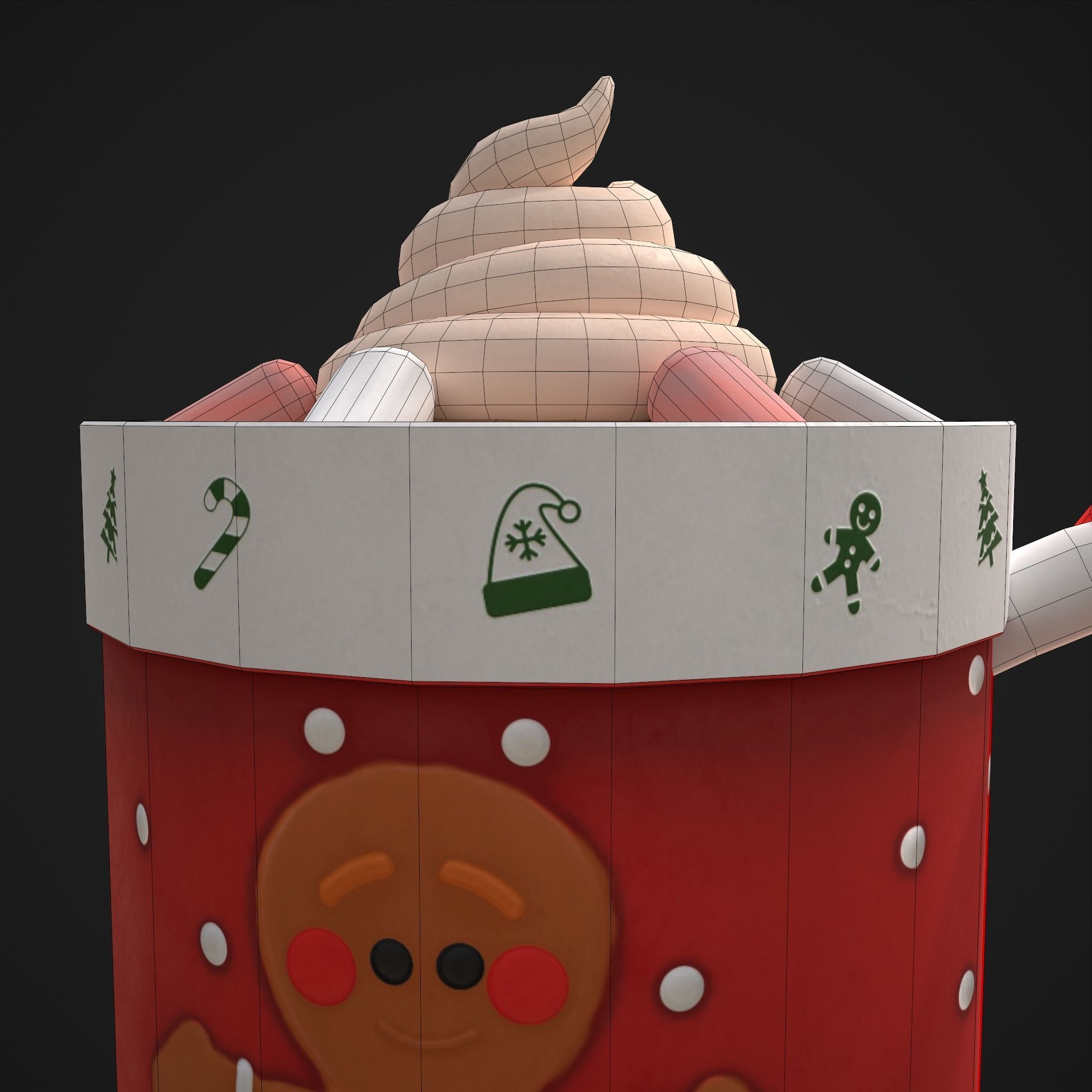 Ginger Bread Hot Chocolate Low-poly 3D model_22