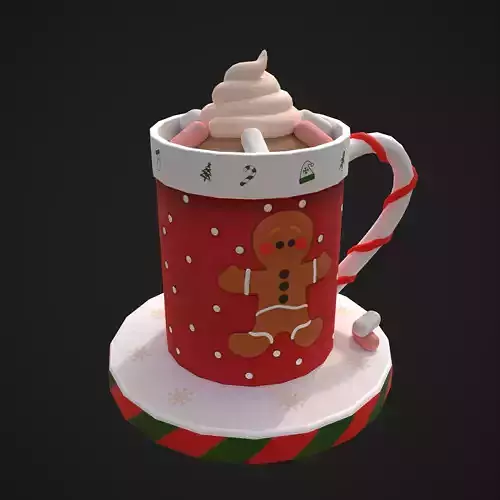 Ginger Bread Hot Chocolate Low-poly 3D model