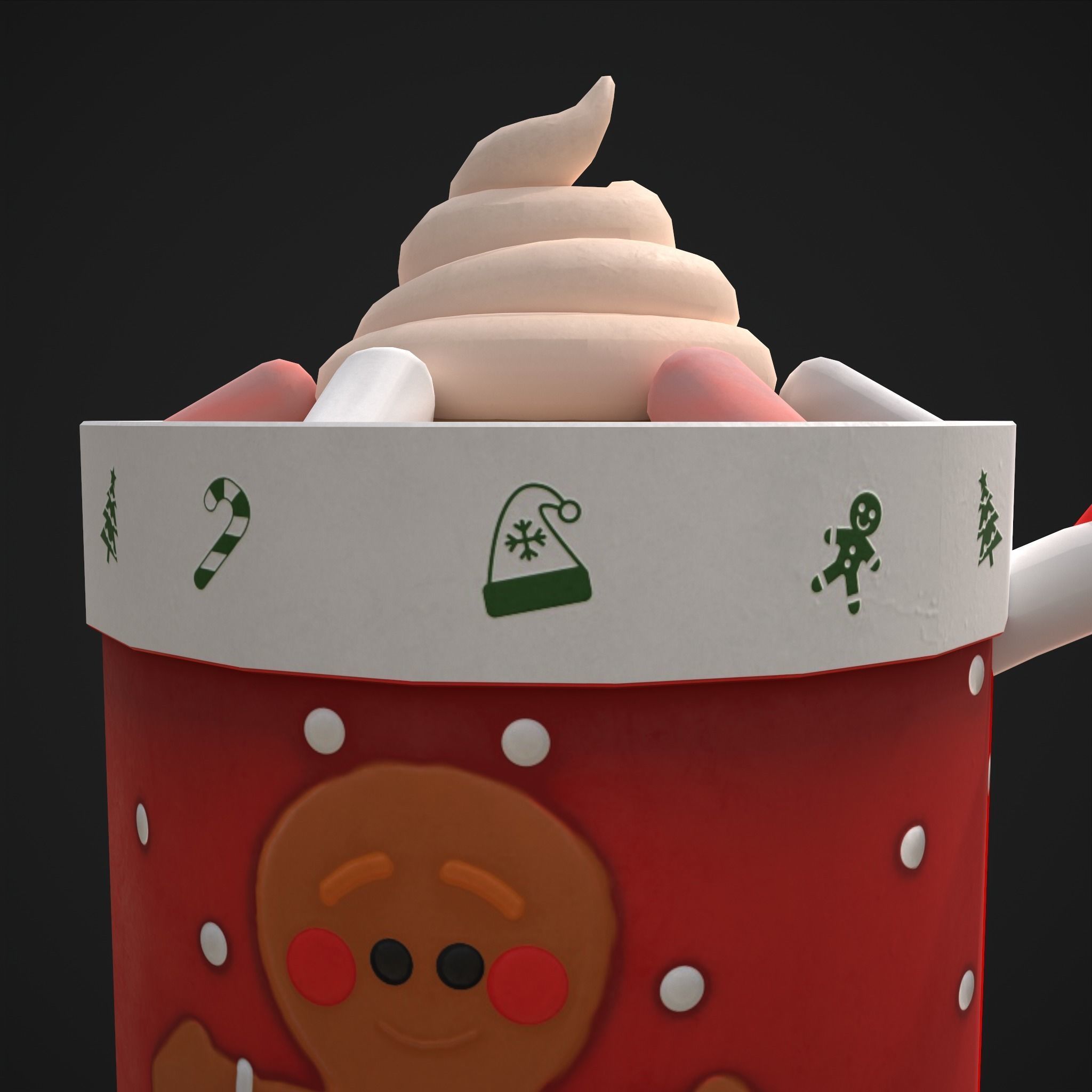 Ginger Bread Hot Chocolate Low-poly 3D model_21