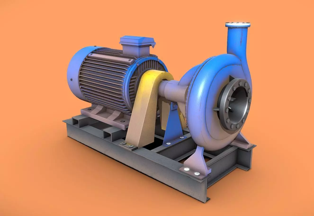 Electric Motor Low-poly 3D model_0