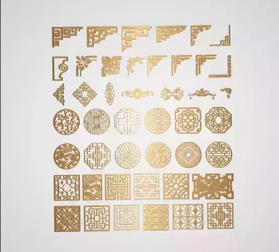 Chinese metal window carving