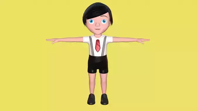 Little boy 3 Low-poly 3D model