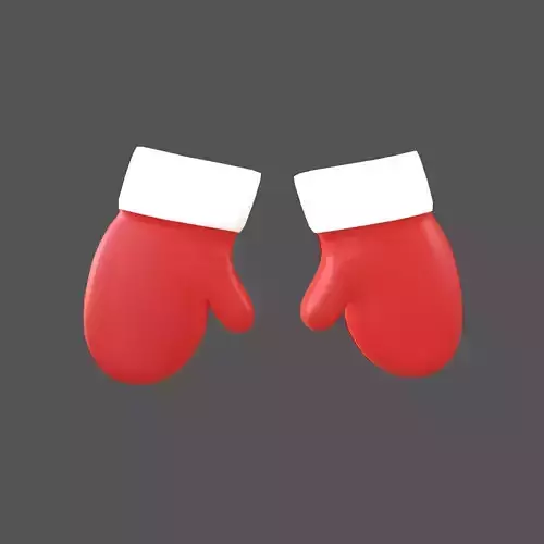 Christmas Gloves v1 001 Low-poly 3D model