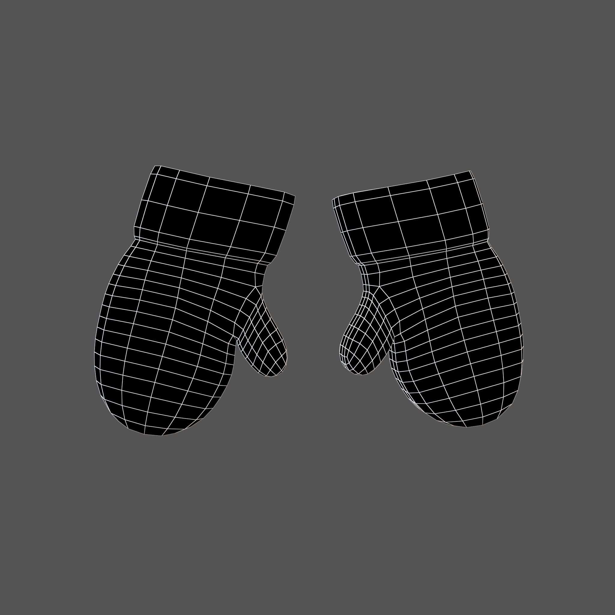 Christmas Gloves v1 001 Low-poly 3D model_5