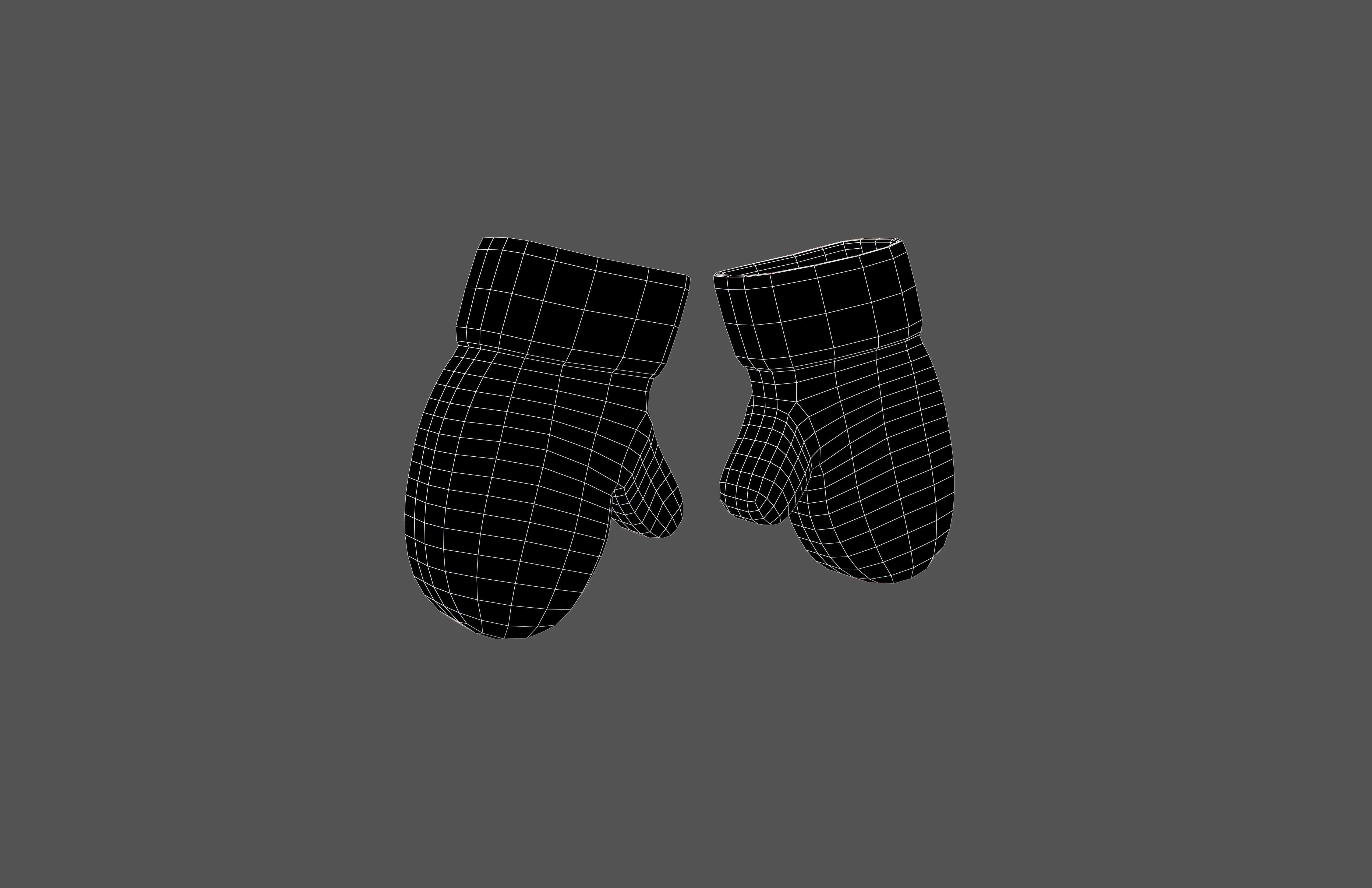 Christmas Gloves v1 001 Low-poly 3D model_6