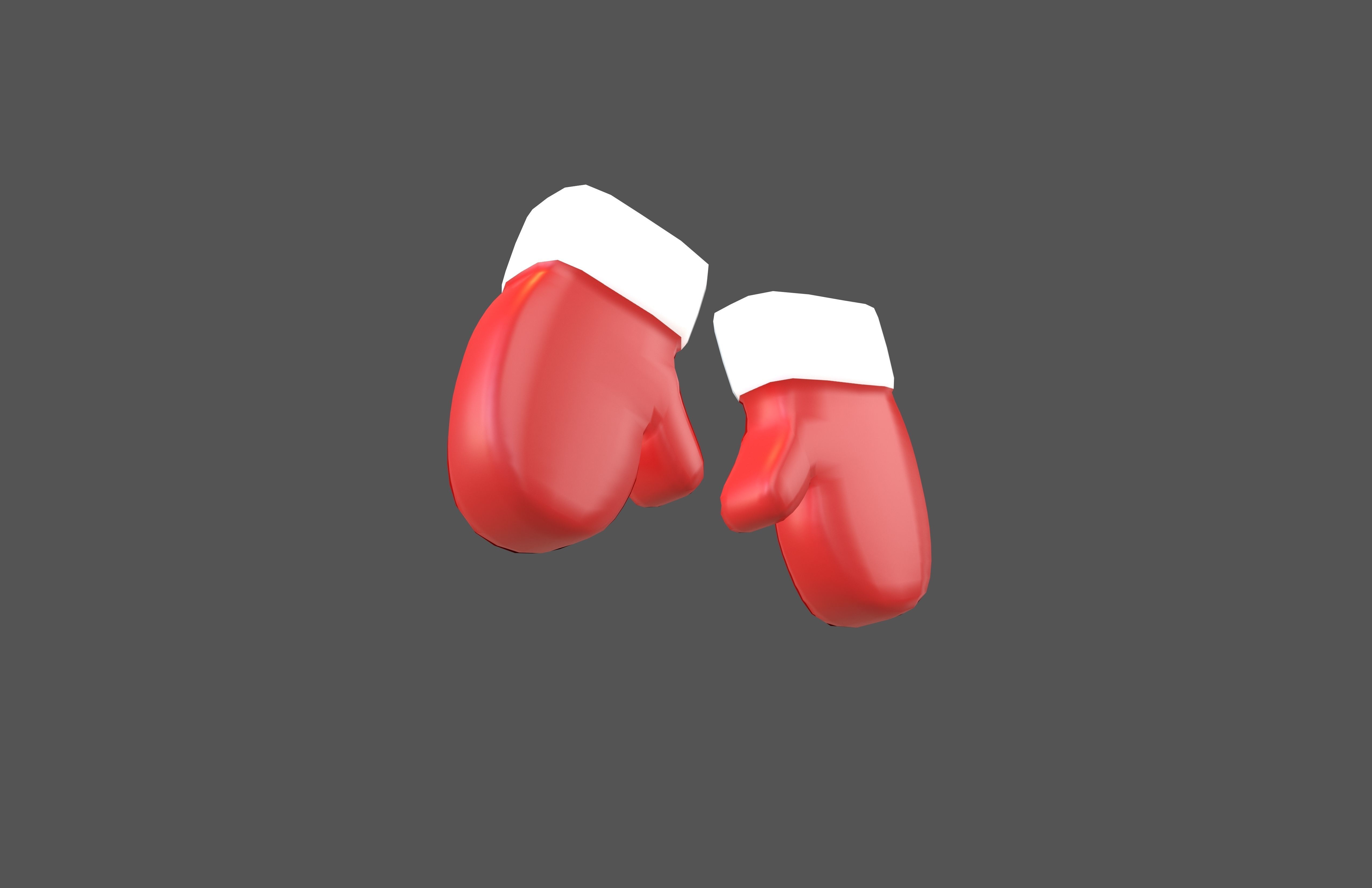 Christmas Gloves v1 001 Low-poly 3D model_4