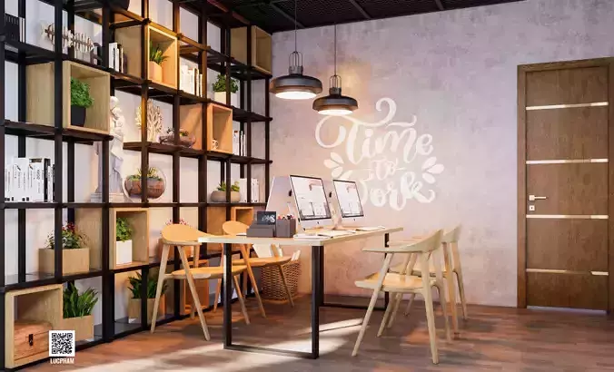 Office Interior Model Design with  SKP FBX OBJ File Format 3D model