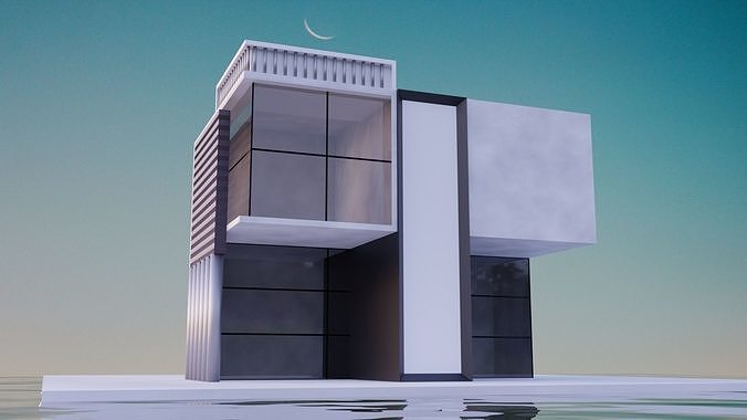 Modern House Simple Low-poly 3D model