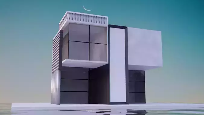 Modern House Simple Low-poly 3D model