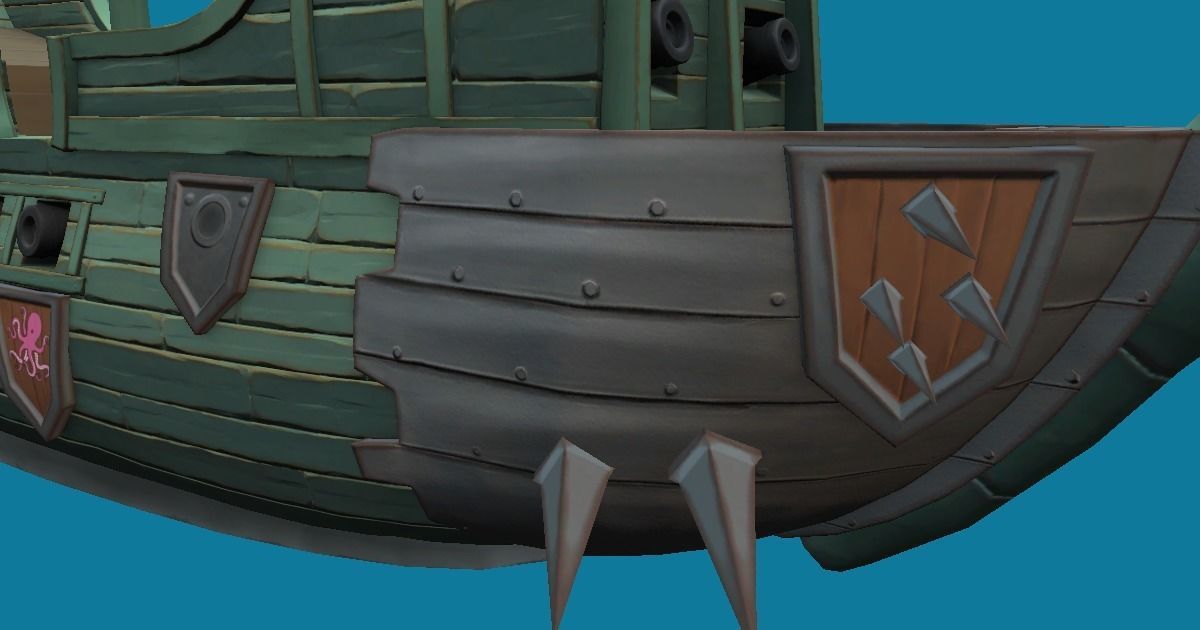 Dragon Ship Hand-Painted Low-poly 3D model_6