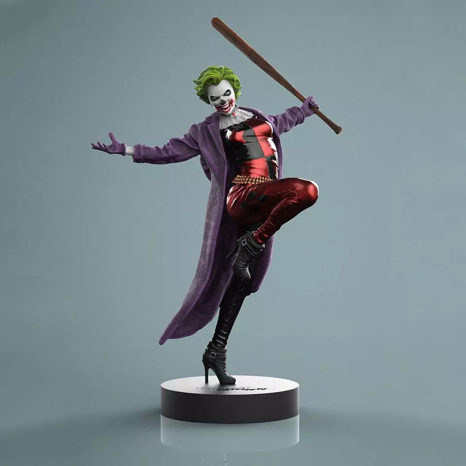 Harley Quinn Fan Art 3D model ready print 3D print model