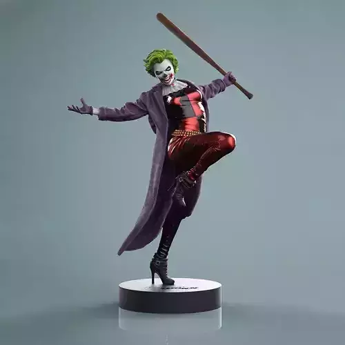 Harley Quinn Fan Art 3D model ready print