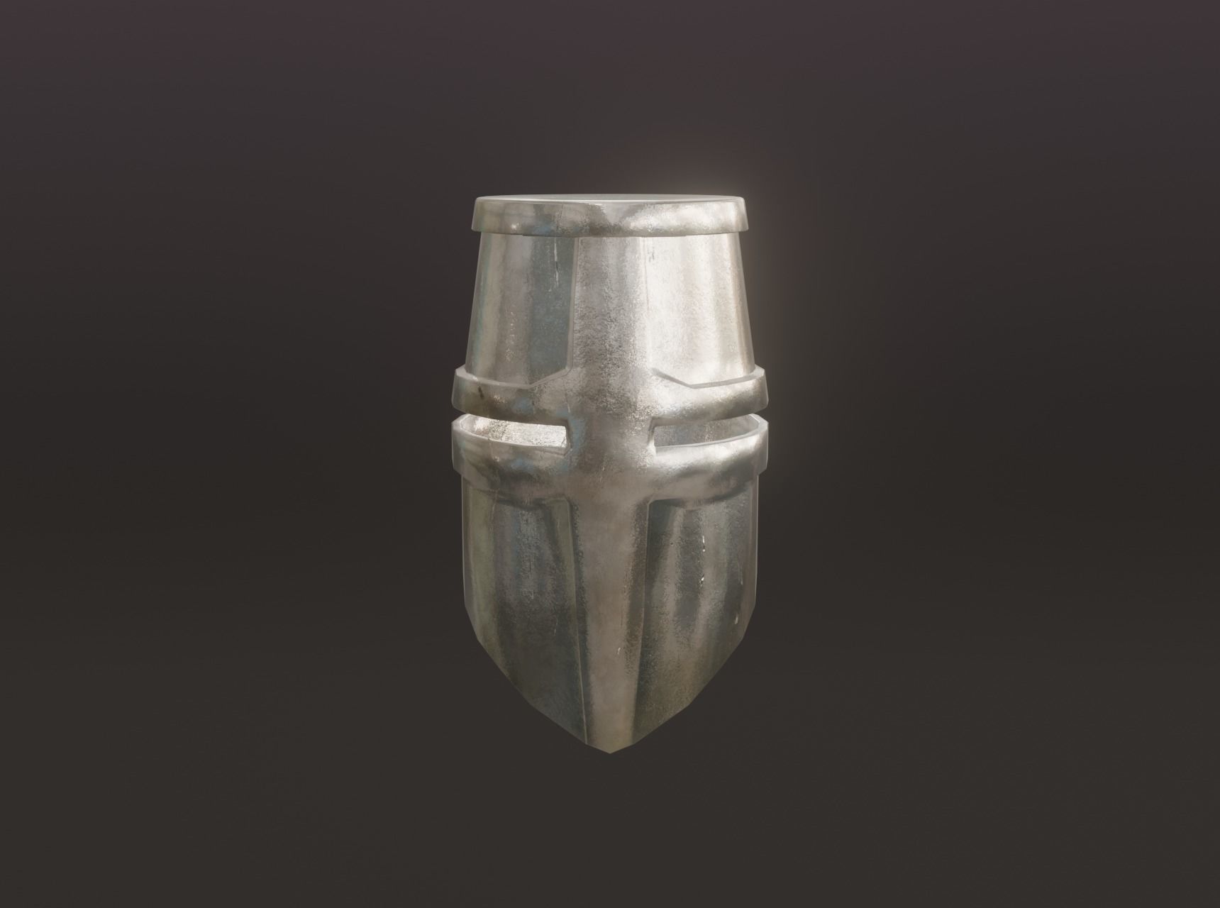 Medieval great helmet - medieval helmet Low-poly 3D model_1