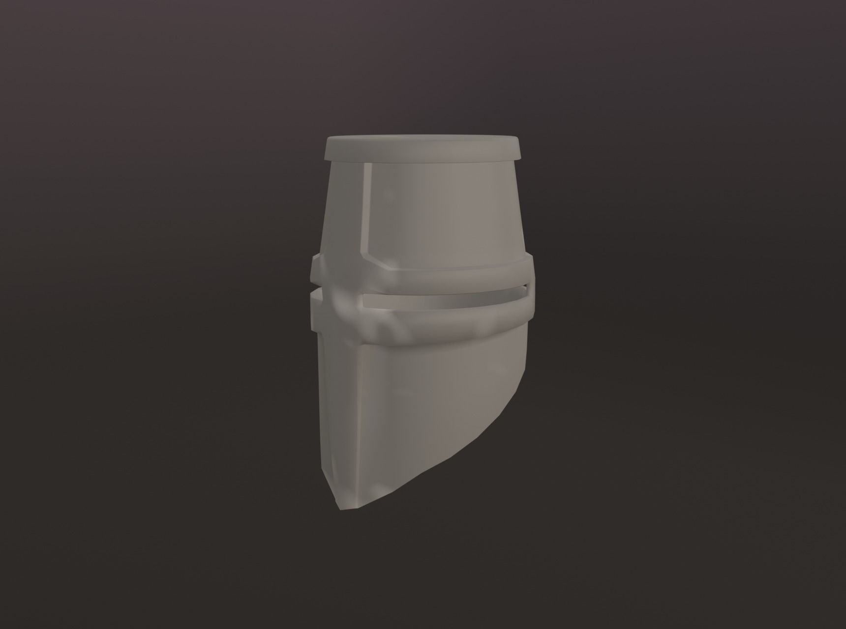 Medieval great helmet - medieval helmet Low-poly 3D model_7