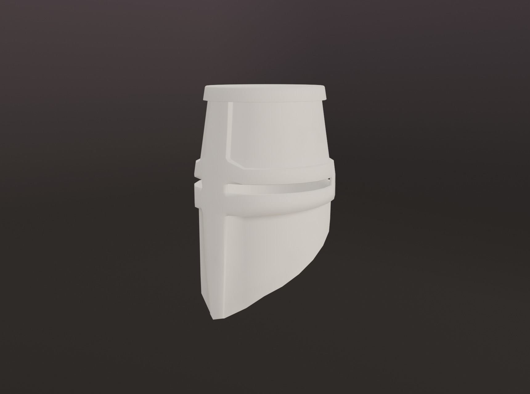 Medieval great helmet - medieval helmet Low-poly 3D model_5