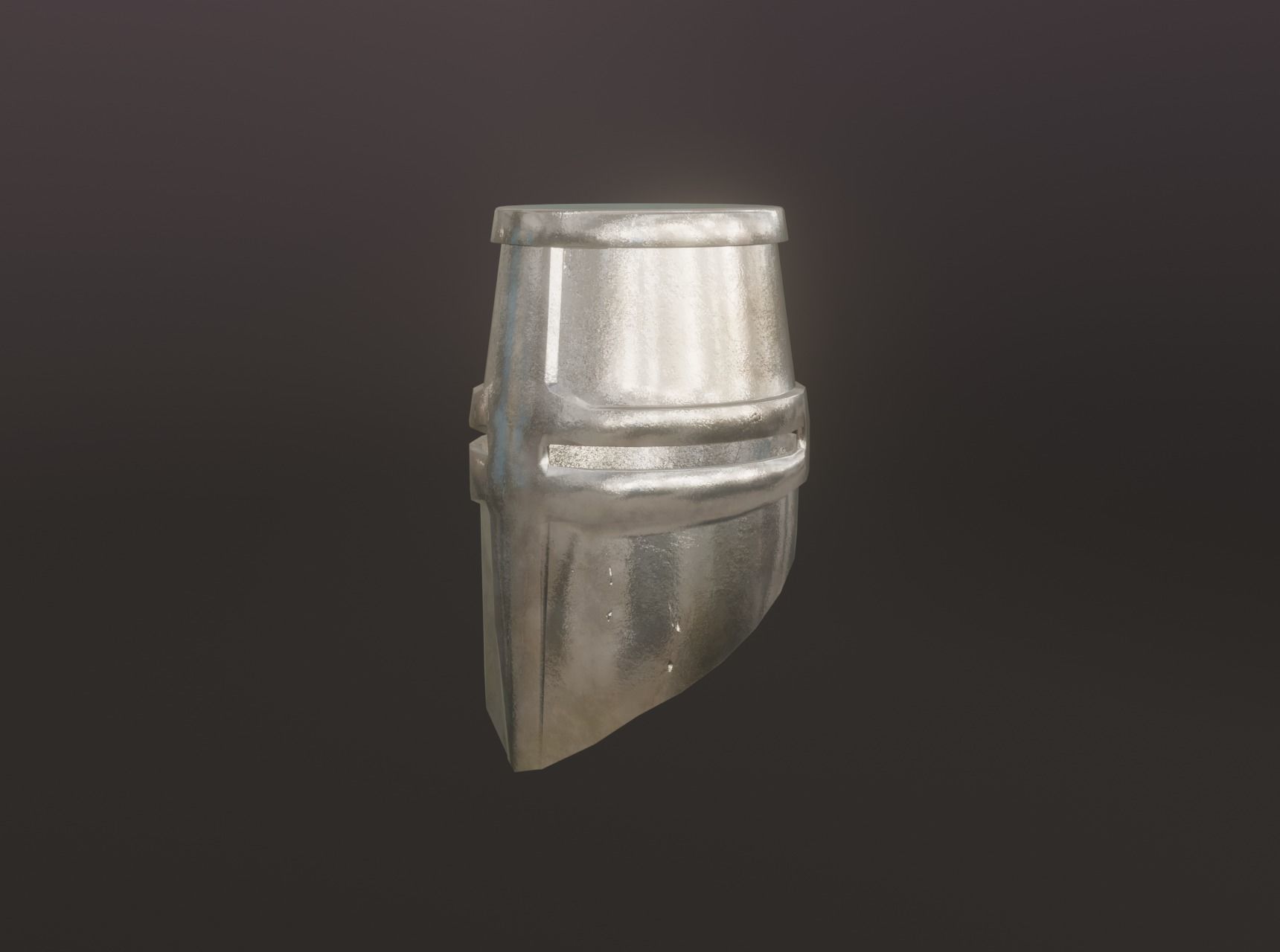 Medieval great helmet - medieval helmet Low-poly 3D model_2