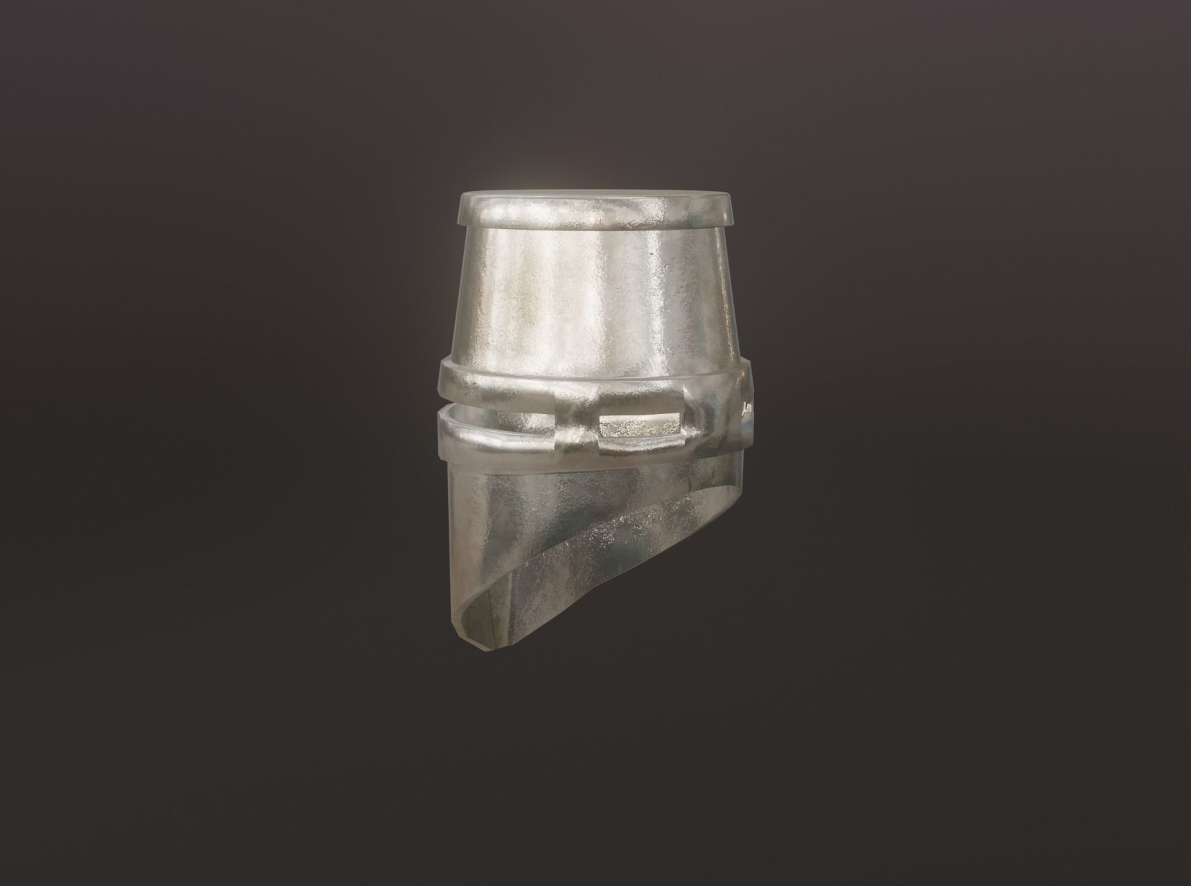 Medieval great helmet - medieval helmet Low-poly 3D model_4