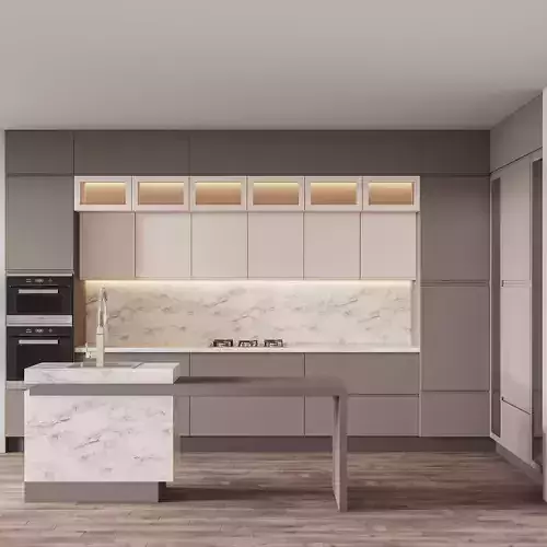 Kitchen002 modern kitchen with cabinets and marble counter tops