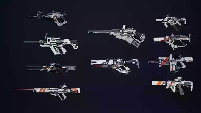 Weapon Sci Fi Pack Vol1 Low-poly 3D model Weapon Sci Fi Pack Vol1 Low-poly 3D model