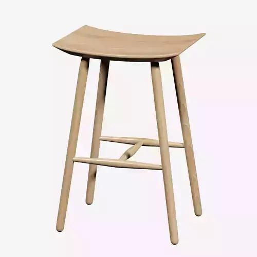Chair wooden stool Low-poly 3D model