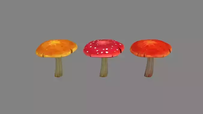 Cartoon poisonous mushrooms
