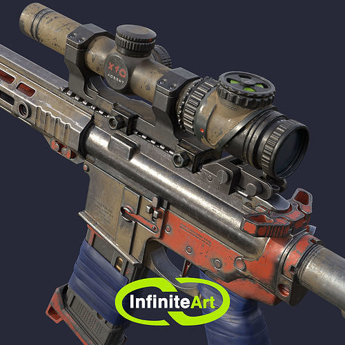 Rifle ar - Low-poly 3D model