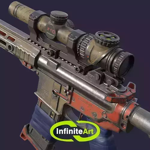 Rifle ar - Low-poly 3D model