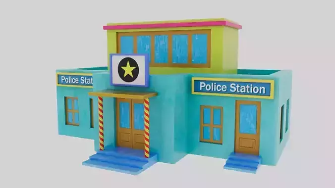3D Cartoon Police Station