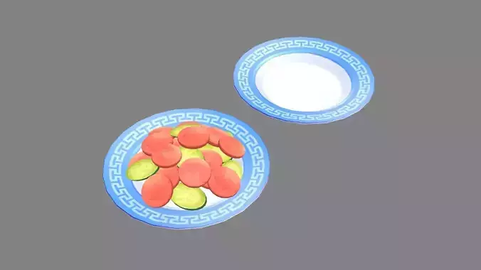 Cartoon Chinese Dishes - Stir-fried Cucumber with Ham