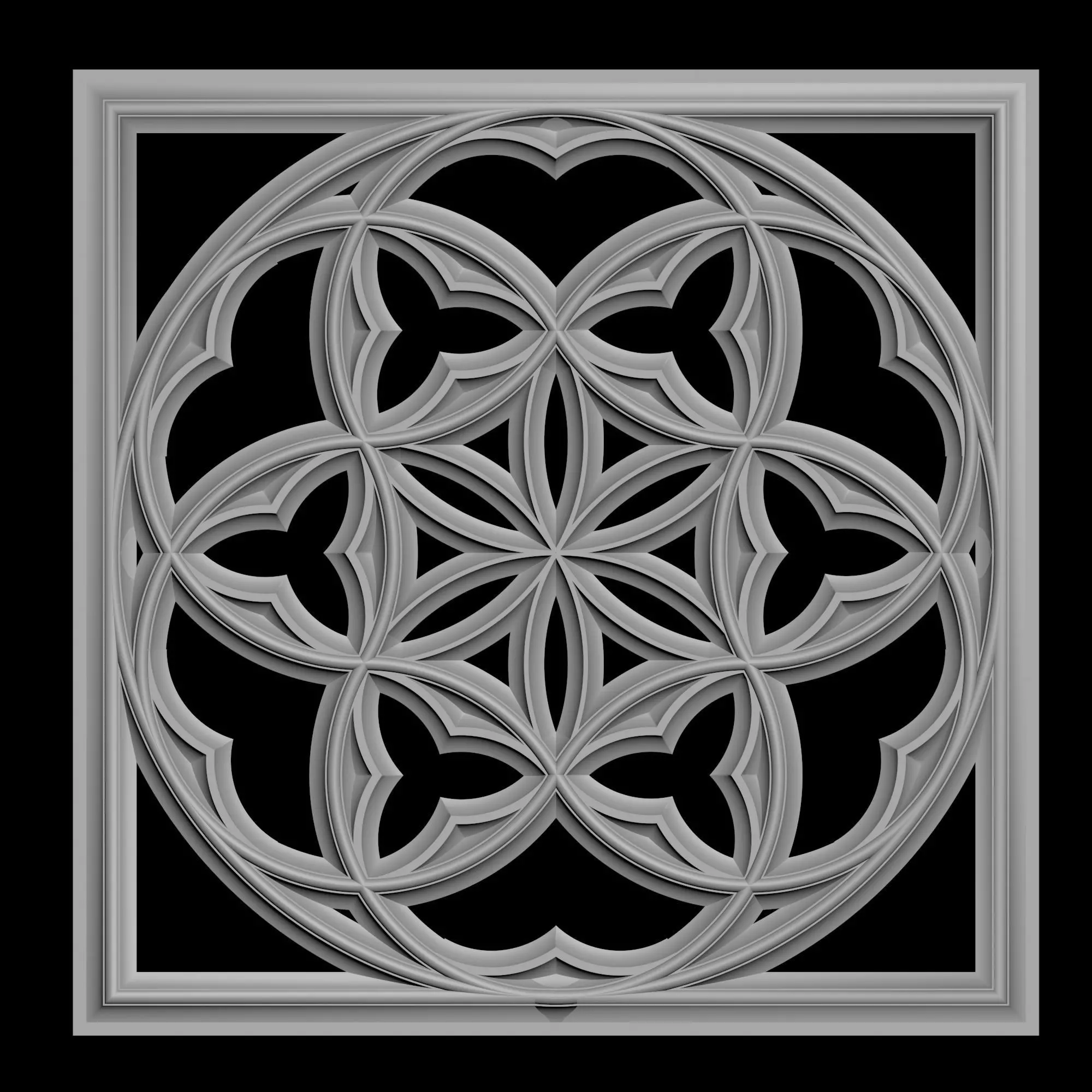 Gothic window 3D model_0