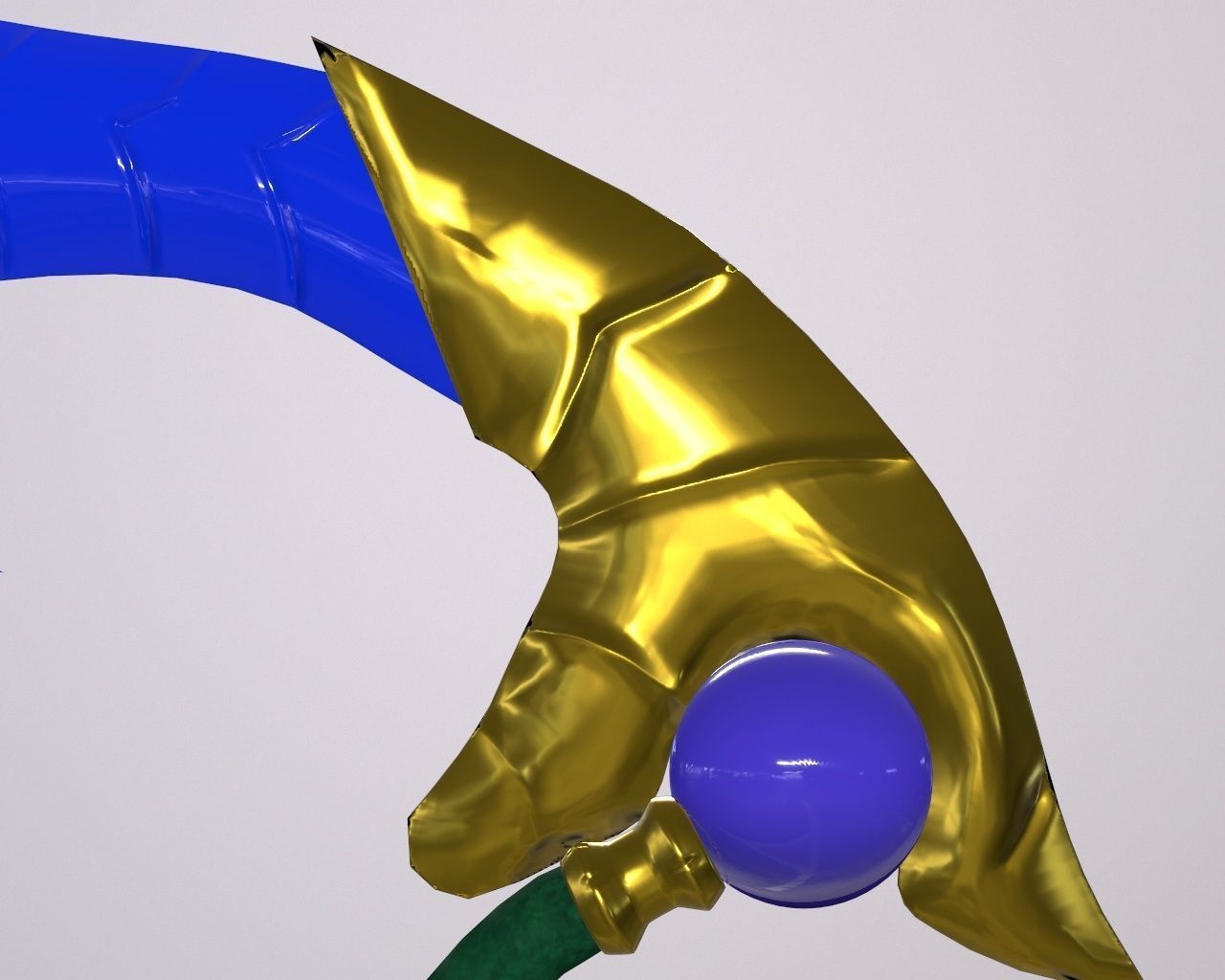 Sickle weapon made of gem and metal Free low-poly 3D model_12