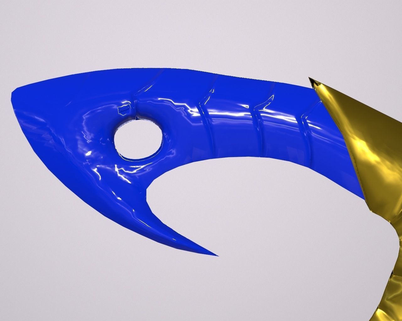 Sickle weapon made of gem and metal Free low-poly 3D model_11